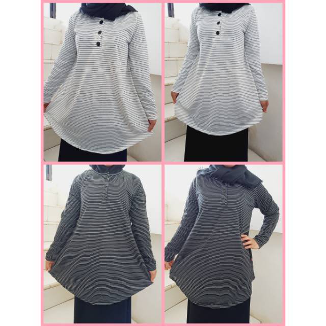 BUSUI KAOS SPANDEK SALUR KANCING BUKA PROMO 053salur