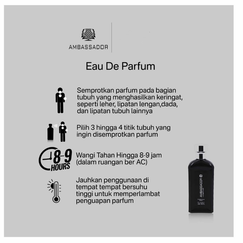 Ambassador Eau De Parfum Millenial | Minyak Wangi 100 ml