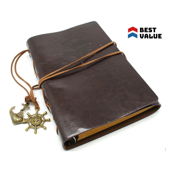 

READY Buku Catatan Binder Kulit Retro Pirate / binder / note book / mewah - coffe TERLARIS