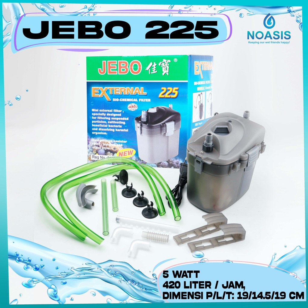 JEBO 225 EXTERNAL FILTER AQUARIUM AQUASCAPE AKUARIUM MINI CANISTER