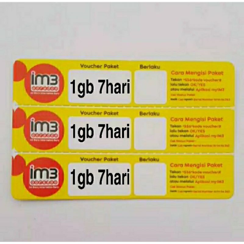 VOUCHER INDOSAT 1GB 7HARI