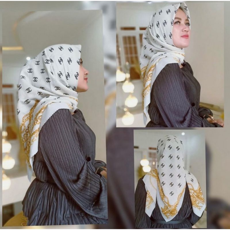 Jilbab Segiempat Motif / Jilbab Segiempat Deka / Jilbab motif