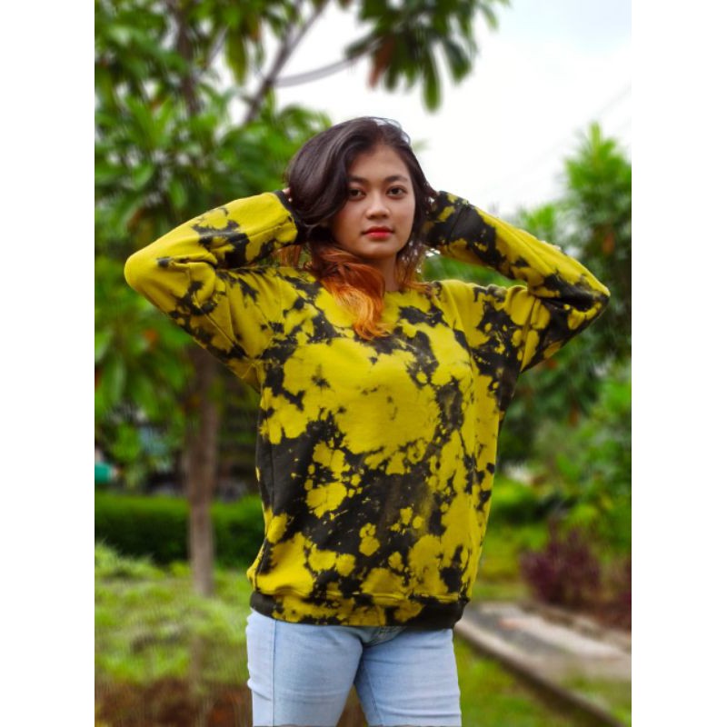 Crewneck Fleece TIE DYE l Pakaian Atasan Wanita l Atasan Wanita l Sweater Oblong l Sweater Murah