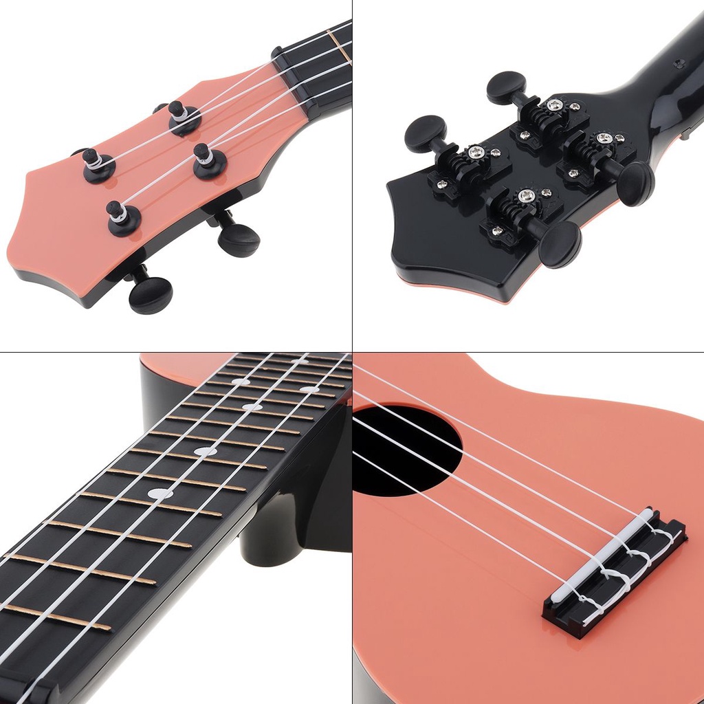 Gitar Akustik Ukulele Soprano 4 Senar Warna-Warni Ukuran 21 Inci 3 Warna Dengan Tas Tuner Strap Untuk Pemula