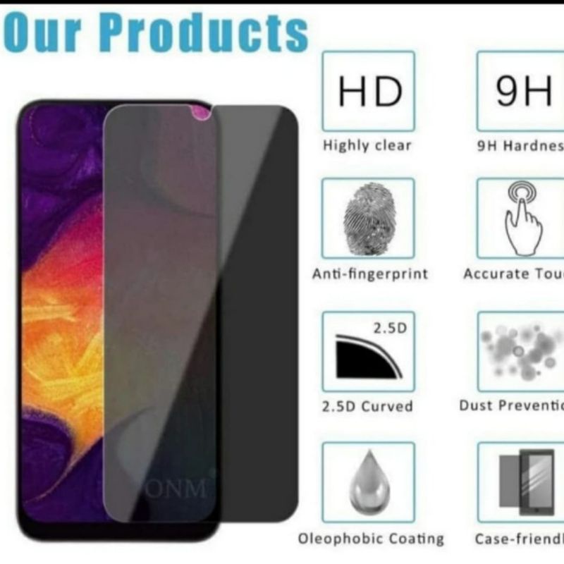 Vivo Y75 / Y75 Anti Gores Kaca Anti Spy Privacy Temper Glass Screen Guard Protector