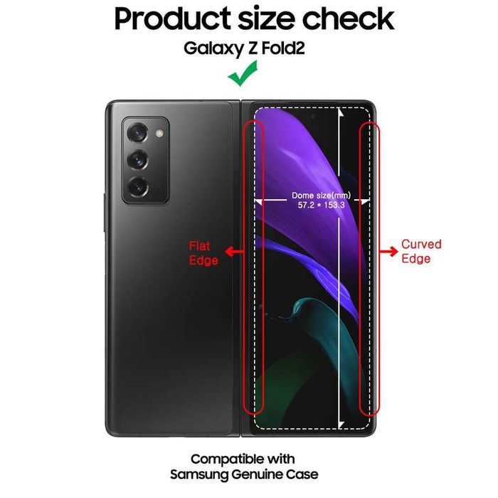 Whitestone Dome UV Tempered Glass Samsung Galaxy Z Fold2 Fold 2 Z fold