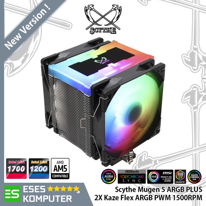 Scythe Mugen 5 ARGB Plus | Dual Fan 120mm HSF Tower CPU Air Cooler