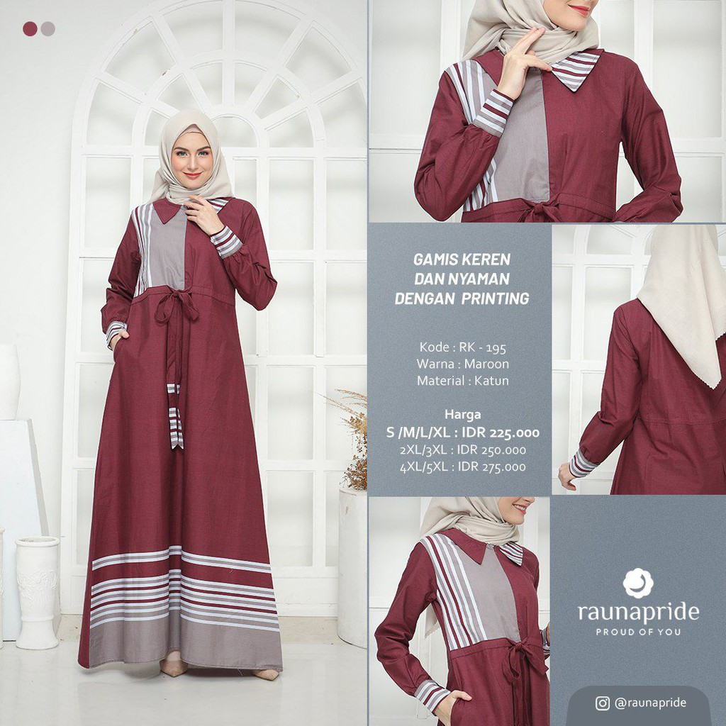 RAUNA RK 195 MAROON GAMIS DEWASA#GAMIS RAUNA