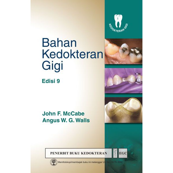 Buku ORIGINAL - Buku Bahan Kedokteran Gigi Edisi 9 John F Mc.Cabe EGC - Kedokteran GIGI