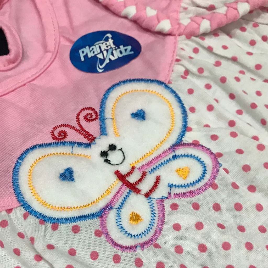 BAYIe - Setelan Baju bayi Perempuan motif KUPU PLANET KIDS usia 0 - 12 bulan / Pakaian anak Cewek