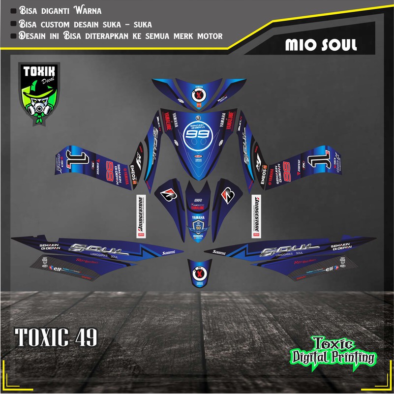 Sticker Decal YAMAHA MIO SPORTY BRIGESTONE BIRU