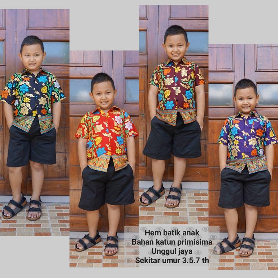BAL 25 hem batik anak-kemeja batik anak modern