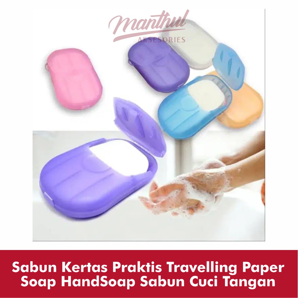 Sabun Kertas Praktis Travelling Paper Soap HandSoap Sabun Cuci Tangan