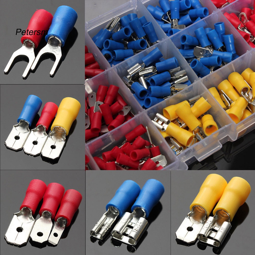 (Pt) 280pcs Skun Spade Terminal Sambungan Kabel Listrik Insulated