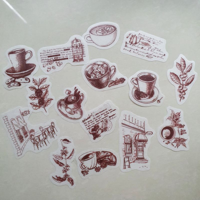 

coffee sticker flakes for scrapbook and journaling