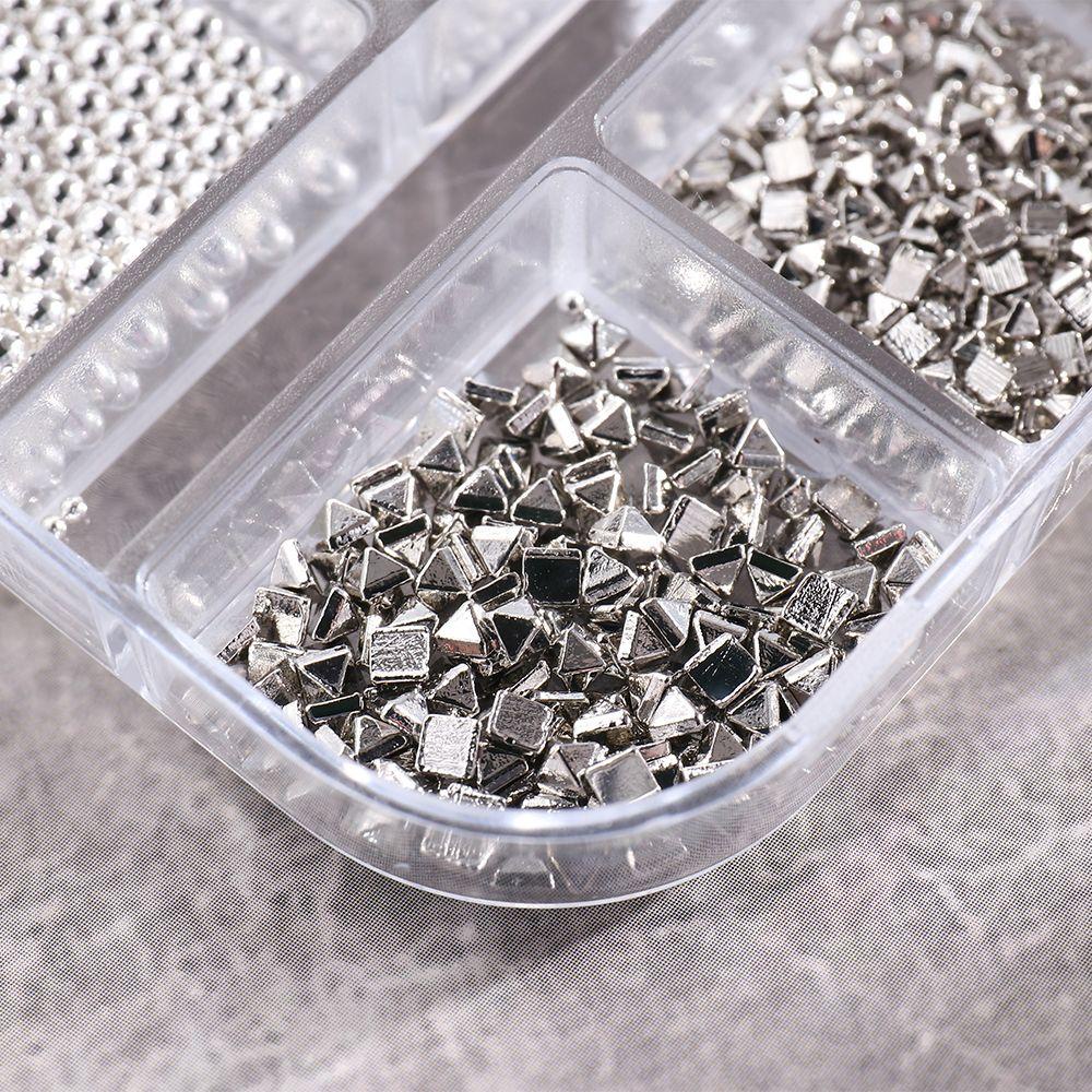 Solighter Nail Metal Aksesoris Paku Diamond Square Silver