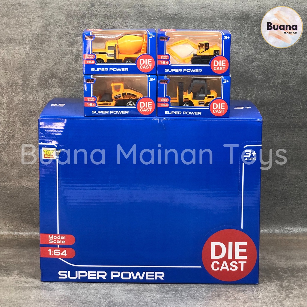 DIECAST TOY STUDIO SUPER POWER 1:64 MINI MOBIL TRUCK KONSTRUKSI BEKO MAINAN MOBILAN ANAK