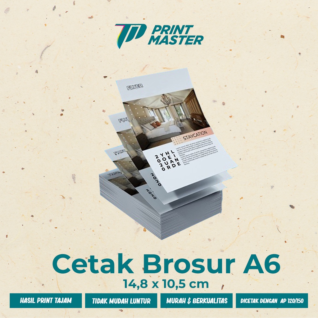 Cetak Brosur / Flyer A6 (1 Sisi / 2 Sisi)