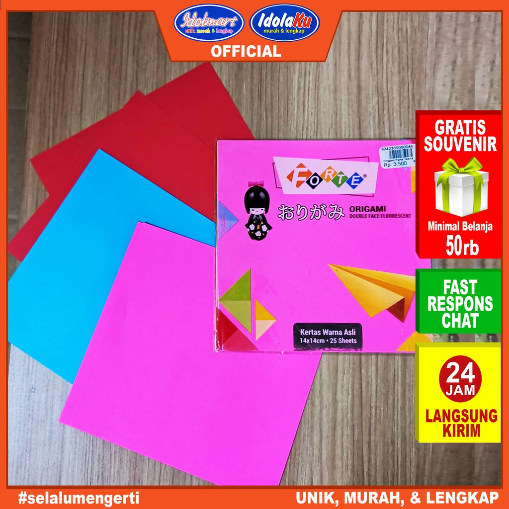 

IDOLMART Kertas Origami kiky 14 x 14 100Pcs