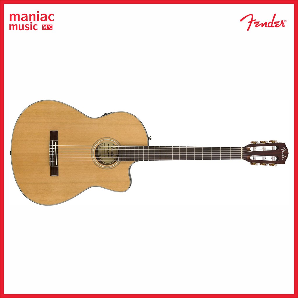 Fender CN140SCE - Gitar Akustik Elektrik. Nylon. Classic Design. Natural. Fishman Preamp