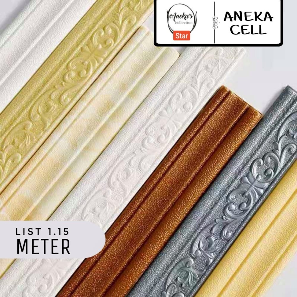 [ NEW ] Wall Border List Foam 3D 8mm Wallpaper Tebal List Dinding Border Plafon Stiker Dekorasi Dind