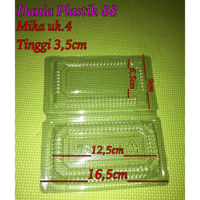 Jual Isi 100pcs Ukuran 4 Box Mika Plastik Bening Lipat Staples Tempat Wadah Kue Makanan Nasi 8952