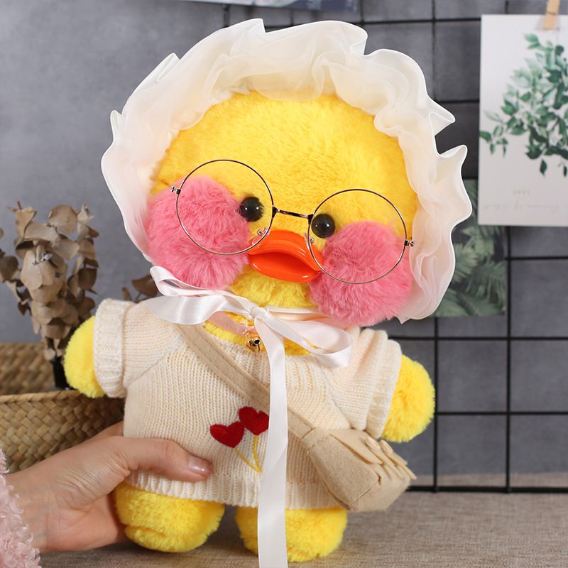30cm Lalafanfan Cafe Mimi Yellow Duck Stuffed Soft Kawaii Duck Doll Animal Pillow kids gift