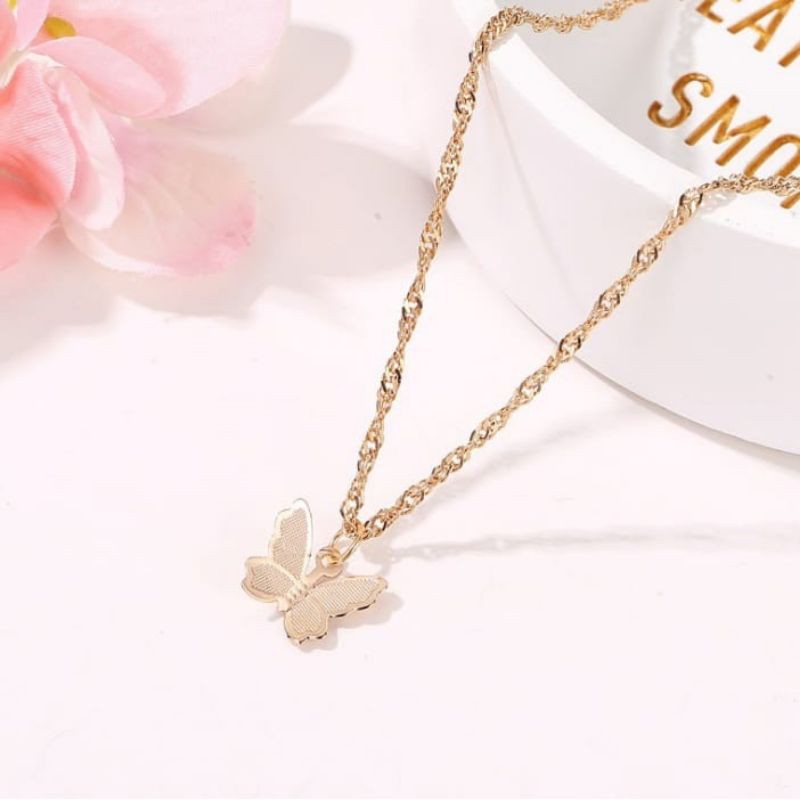 Kalung Klavikula Liontin Kupu Kupu Korea Manis Korean Necklace