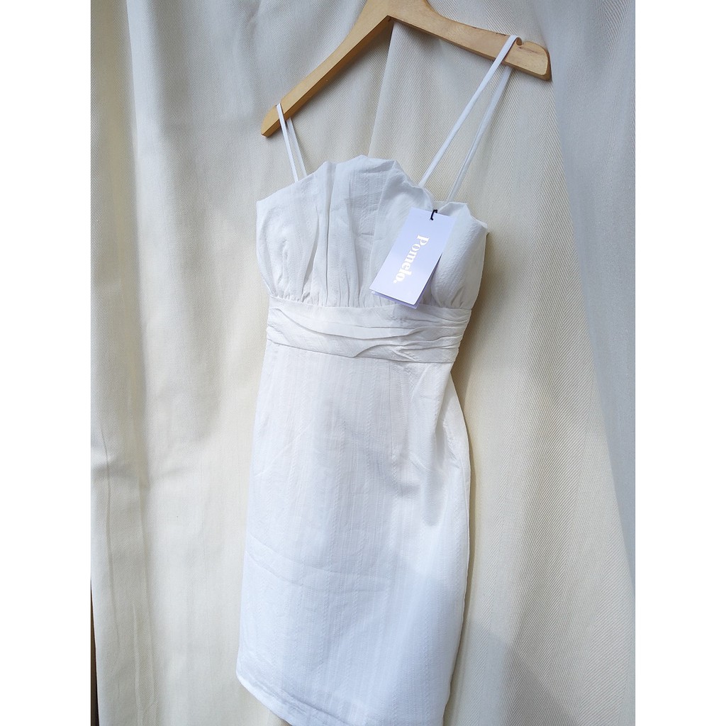 Mini Cinched Cami Dress - Off White - uwawai