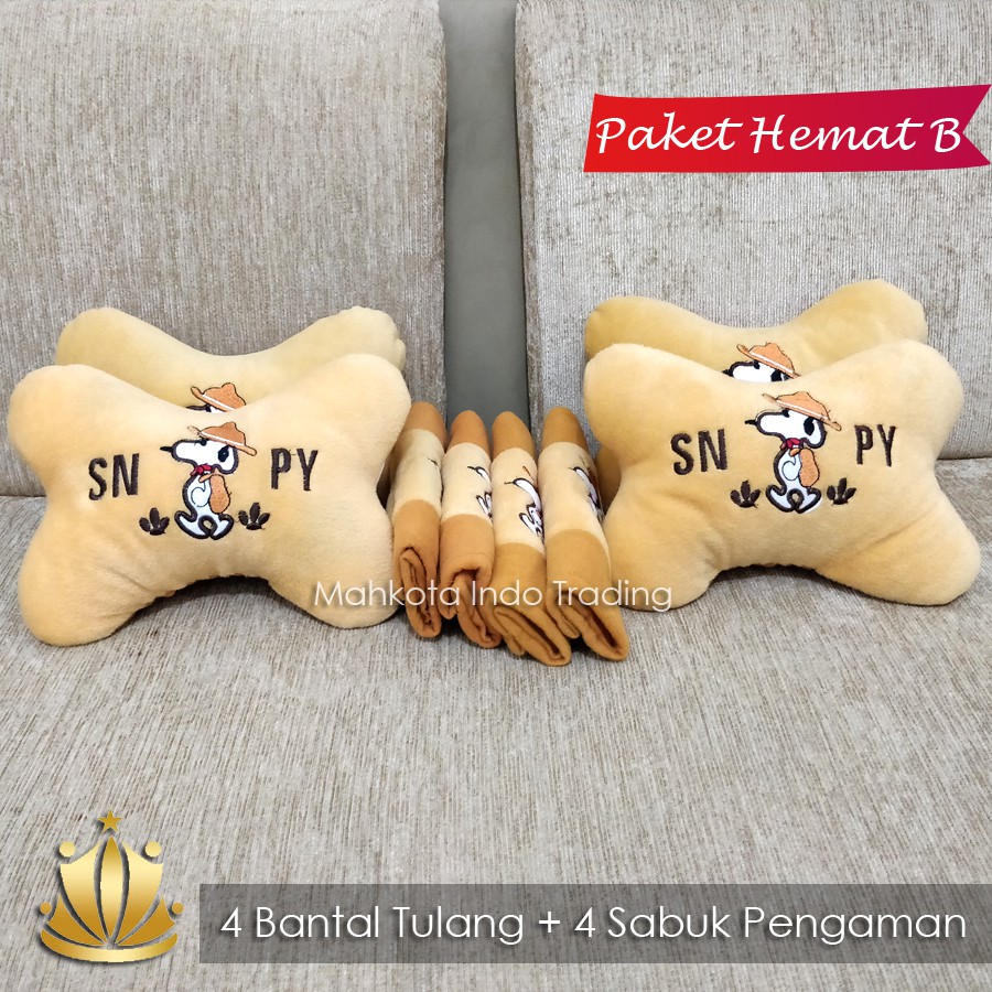 BANTAL MOBIL SNOOPY / TEMPAT SAMPAH SNOOPY / AKSESORIS MOBIL SNOOPY PAKET HEMAT