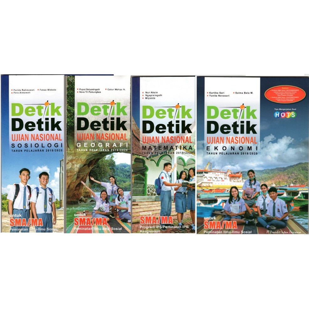 Buku DETIK DETIK UNBK Geografi Ekonomi Sosiologi Biologi Bahasa Indonesia Matematika IPS SMA 2020