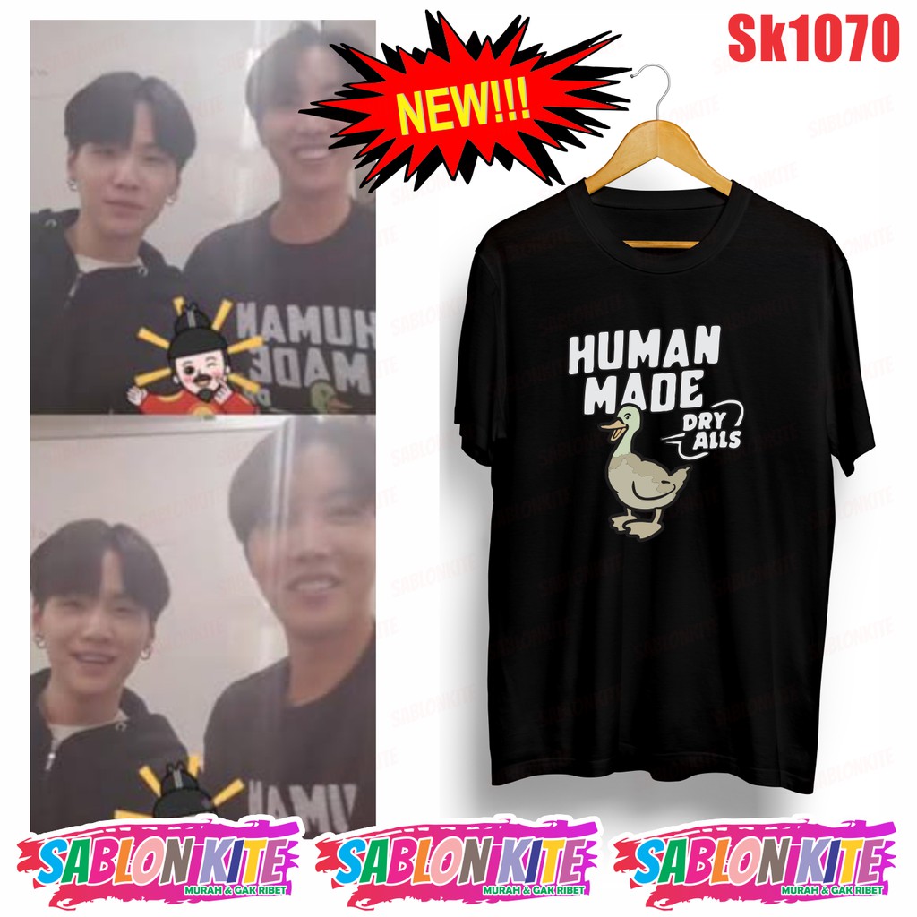 MURAH!!! KAOS KPOP JHOPE HUMAN MADE DUCK SK1070 UNISEX COMBED 30S