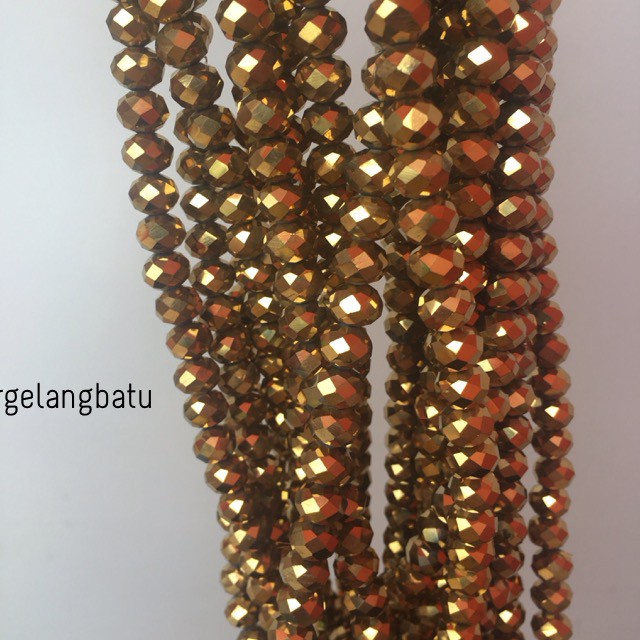 Crystal Ceko Doff 10mm GOLD EMAS spacer pembatas bahan gelang kalung aksesoris supplier online shop