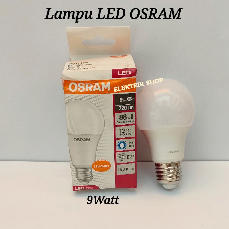 BOHLAM LAMPU LED BULB OSRAM 9 WATT PUTIH