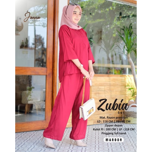 NEW ZUBIA SET LD116 BUSUI MATT RAYON PREMIUM ZIPER DEPAN ORIGINAL JANNA