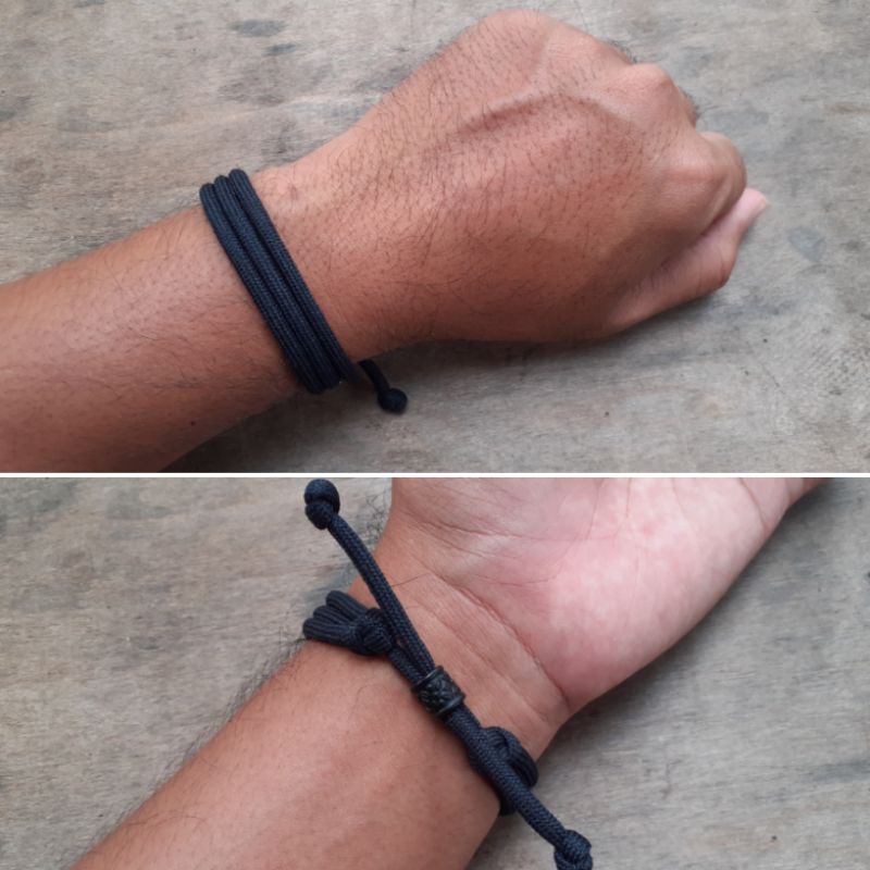 Gelang Rangkap 3 Gelang Lilit 3 Gelang Tali Gelang Adjust Gelang Paracord Gelang Prusik Gelang Pria Gelang Wanita