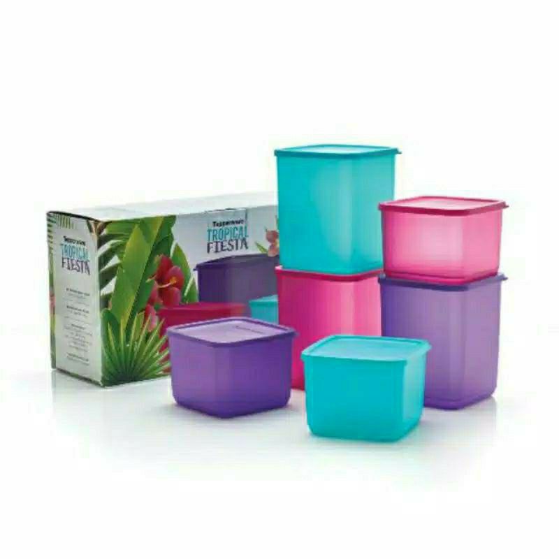 

Tuperware 9pcs Tropical Fiesta Set Toples Ada box