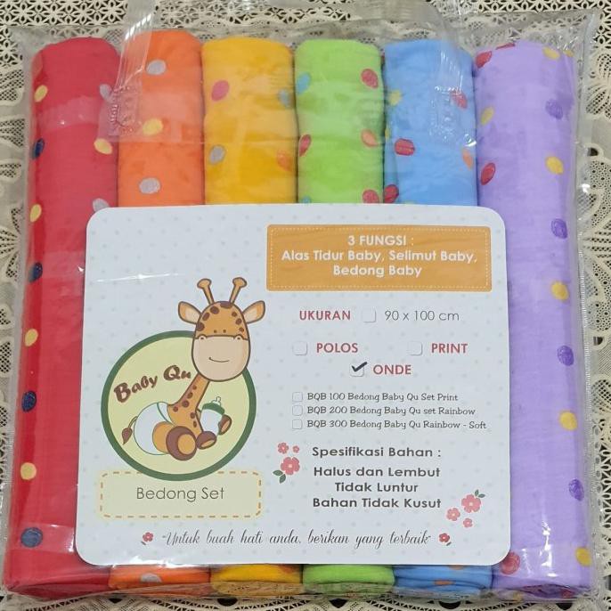 Bedong Kaos Rainbow Polka Baby Qu