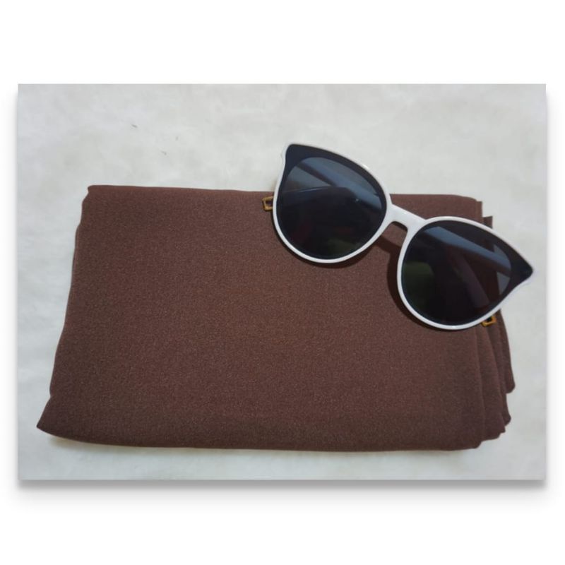 Pashmina Sabyan 175x75 cm Hijab Diamond Kerudung-175 Coklat Pramuka