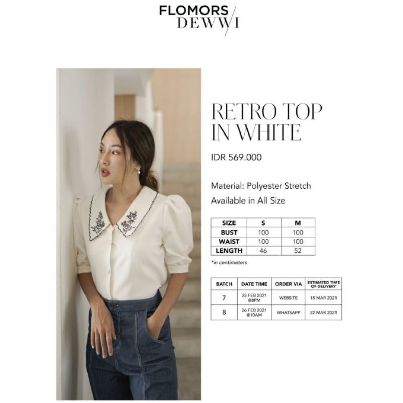 flomors x dewwi retro top in white