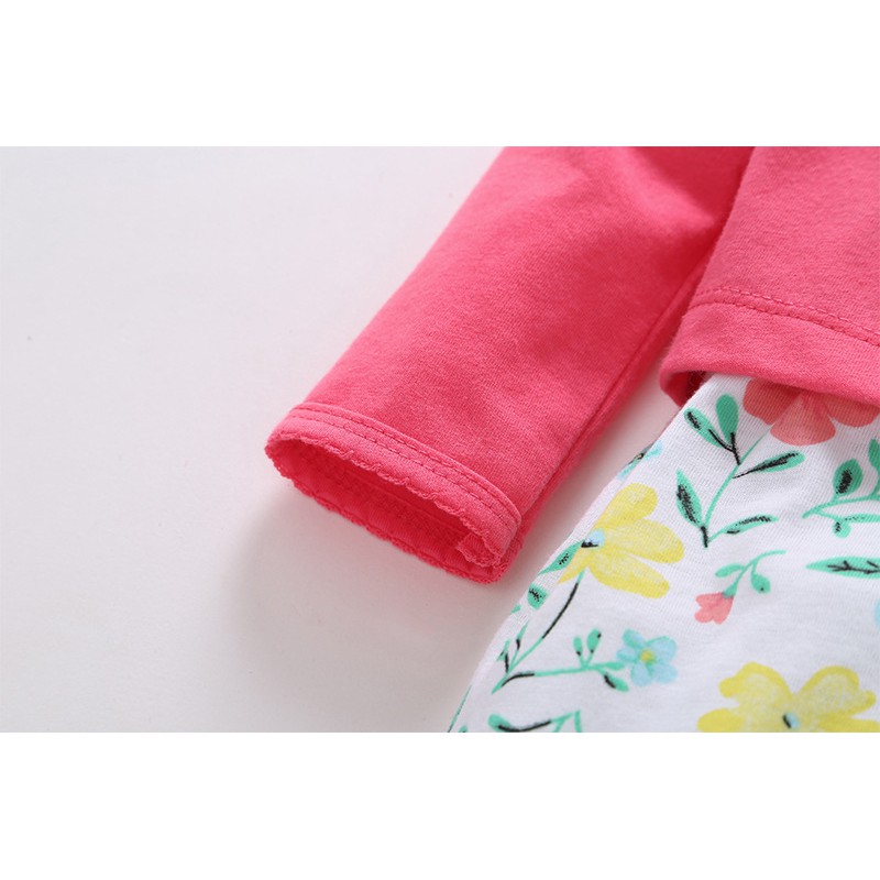 Fashion Bayi: Dress Print Floral Gaya Korea dengan Cardigan Pink