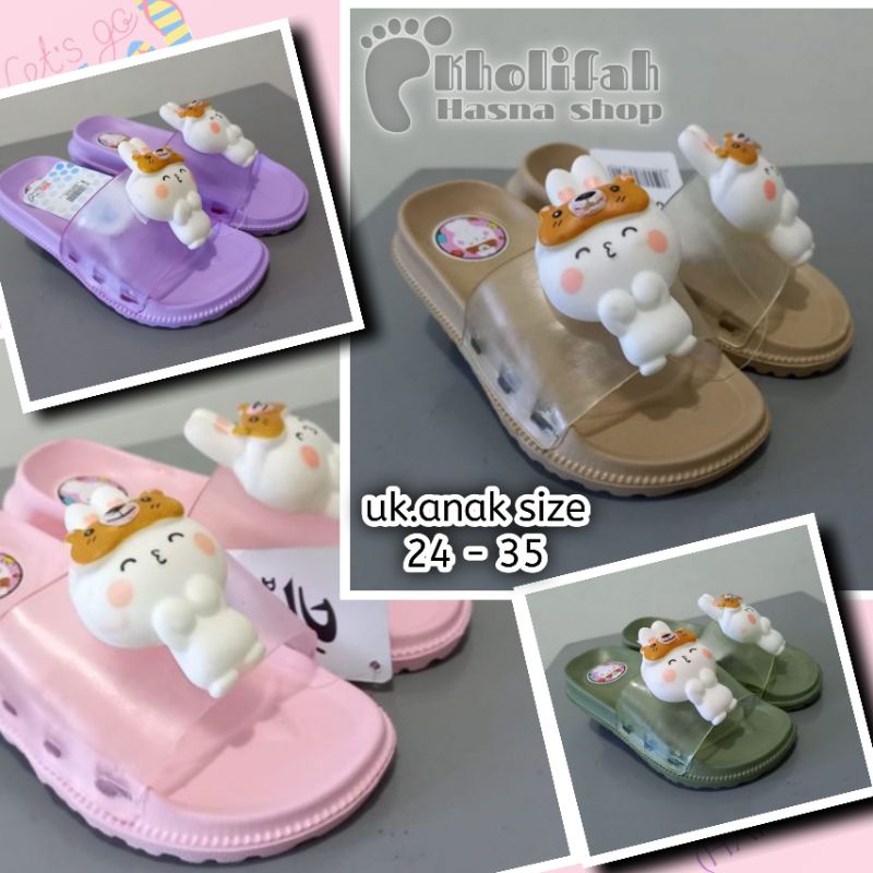 sandal anak slop boneka kelinci perempuan 361d/c Dulux