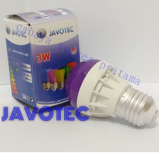 Lampu Led Bola/Bohlam Warna Warni E27  Model Bola 3W Javotec