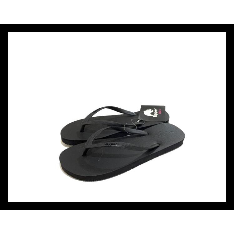 Sandal Fipper Basic / Sendal Jepit / Sendal Pantai Full Black - Hitam, 45