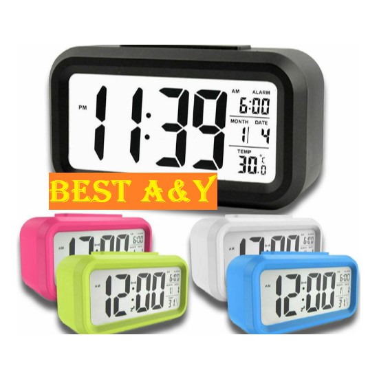 Digital Snooze LED Alarm Clock Backlight Time Calendar Thermometer Temperature JP-9901 Jam Meja Pint