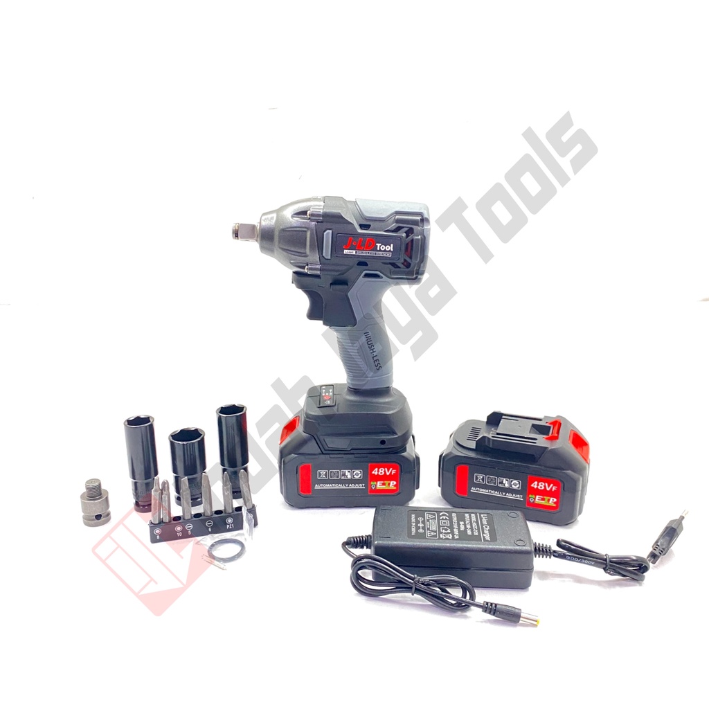 J.LD 48V IMPACT WRENCH CORDLESS - Mesin Impact Wrench Baterai Charger Pembuka Baut Buka Baut JLD