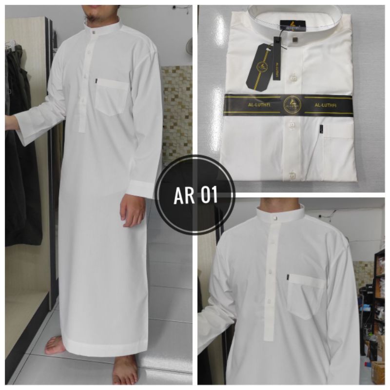 Jubah / Gamis Al Lutfi Putih Anak Remaja