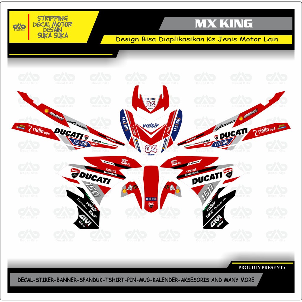 Sticker Decal Motor Mx King 150 Full body DUCATI NEW