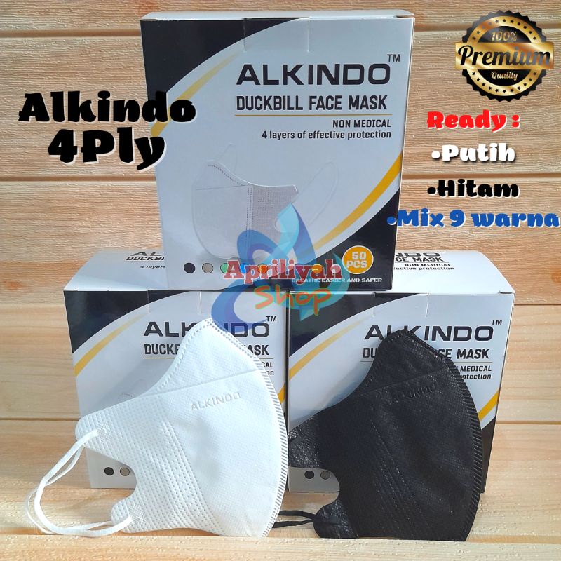 Masker Dukbil Dukbill Duckbil Duckbill Alkindo Garis Putih Hitam Masker Dakbil Dakbill Alkindo