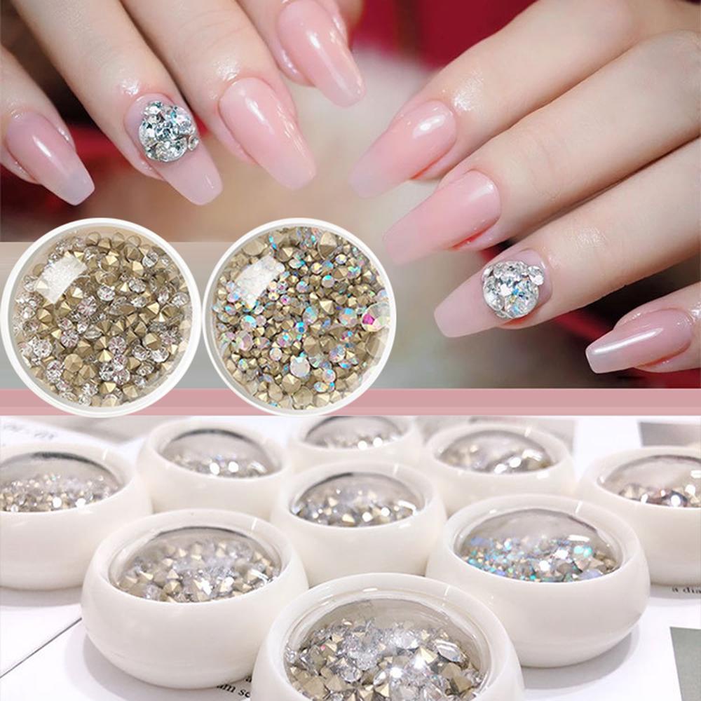Mxbeauty Nail Art Rhinestones Warna-Warni Tidak Teratur Manik-Manik Berlian Glitter Kuku Permata Shiny Manicure Aksesoris